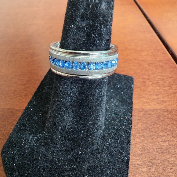 Jewelry - Blue Sim Diamond Eternity Ring**SPECIAL** 10 ITEMS FOR $20.00 WITH $5.95 SHIp